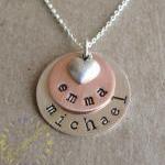 Personalized Necklace: Sterling Silver And Copper..