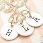Custom Engraved Necklace Initial Charm Necklace..
