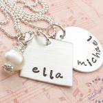Personalized Necklace Sterling Silver Hand Stamped..
