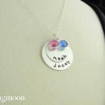 Custom Name Necklace Sterling Silver Birthstone..