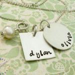Personalized Necklace . Three Silver Charms ...