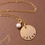 Gold Necklace: 14k Gold Filled Personalized Name..