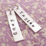 Hand Stamped Necklace: Sterling Silver Engraved..
