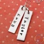 Hand Stamped Necklace: Sterling Silver Engraved..