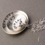 Silver Necklace Engraved Name Necklace..