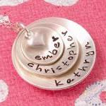 Silver Necklace Engraved Name Necklace..