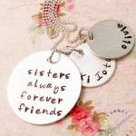 Sister necklace: Hand Stamped Siste..