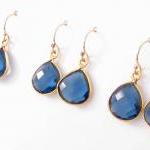 London Blue Topaz Earrings 14k Gold Filled..