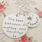 Hand Stamped Necklace, Mother & Daughter Jewelry, Personalized Jewelry, Mommy Necklace, Mother Daughter Charm, Mother Daughter Necklace