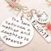 Mommy Necklace, Hand Stamped Necklace, Mother Daughter Jewelry, Mom Necklace, Mother Daughter Necklace