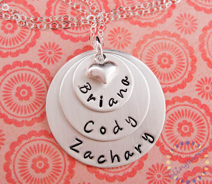 Gift For Moms: Personalized Sterling Silver Necklace For Mothers