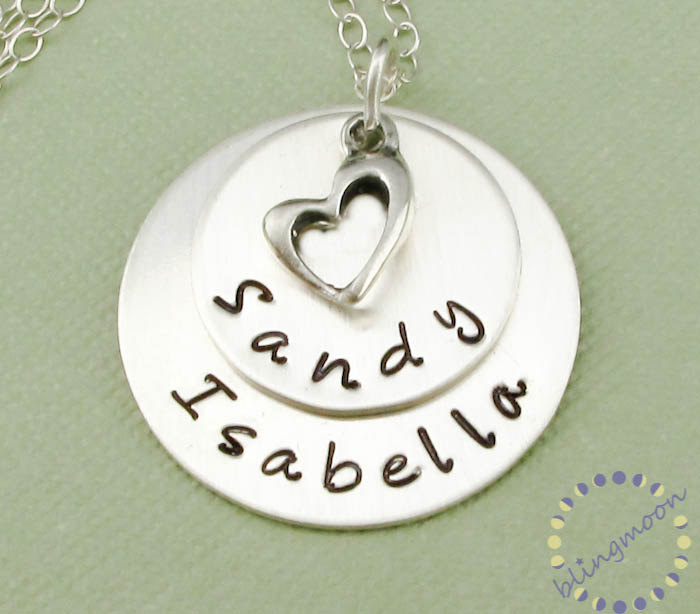 Custom Made Necklace Sterling Silver Personalized Jewelry Heart Pendant