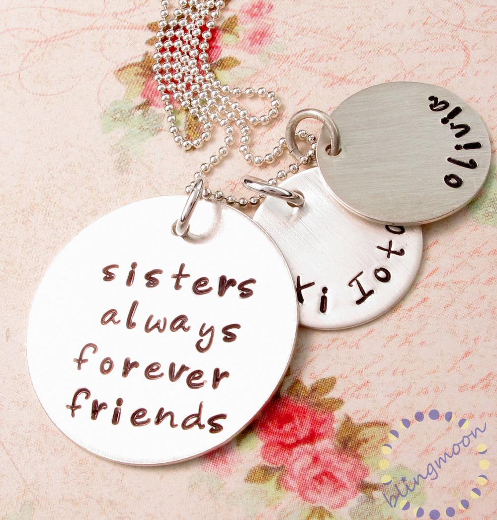 Sister necklace: Hand Stamped Sister Jewelry Sisters Best Friends