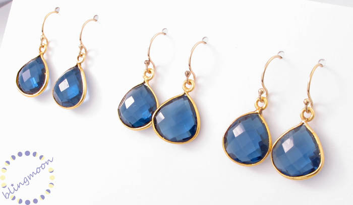 London Blue Topaz Earrings 14k Gold Filled Gemstone Tear Drop Bridesmaid Gift