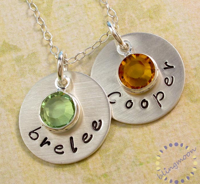 Hand Stamped Necklace: Personalized Jewelry With Birthstones